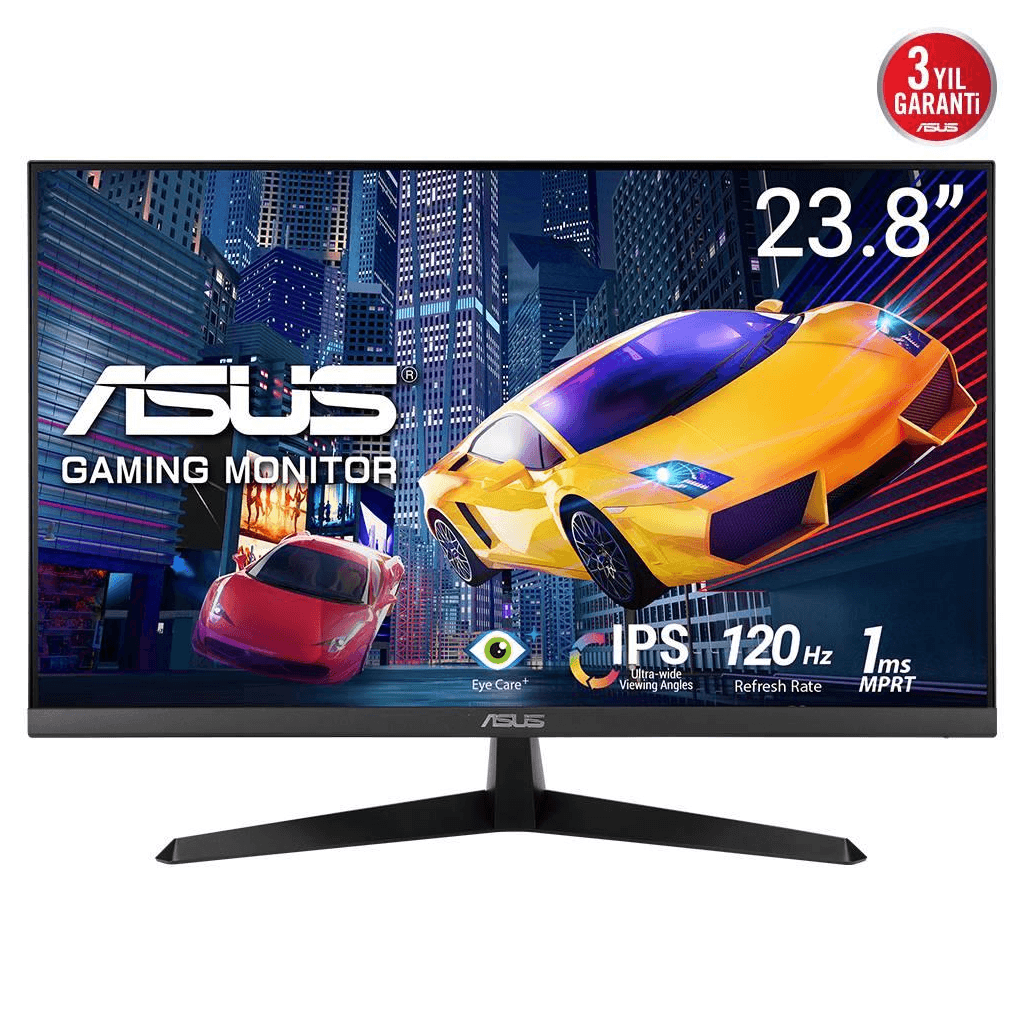 ASUS VY249HGR 23.8" 1ms, 120Hz, Full HD, HDMI, D-Sub, IPS LED, Anti Bakteriyel, Mavi I┼şık Filtresi, Eye Care, GAMING Monitör