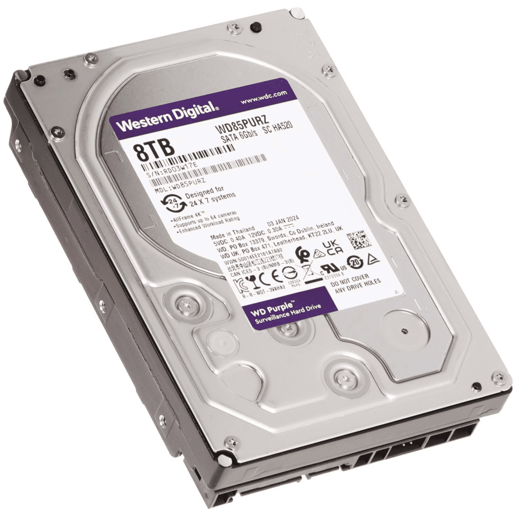 WD PURPLE, WD85PURZ, 3.5", 8TB, 256Mb, 5640 Rpm, 7/24 Güvenlik, HDD (Türkiye Distribütörü Garantili)